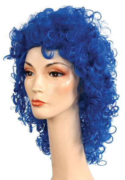 Women's Wig Clown Disco Wavy Royal Blue