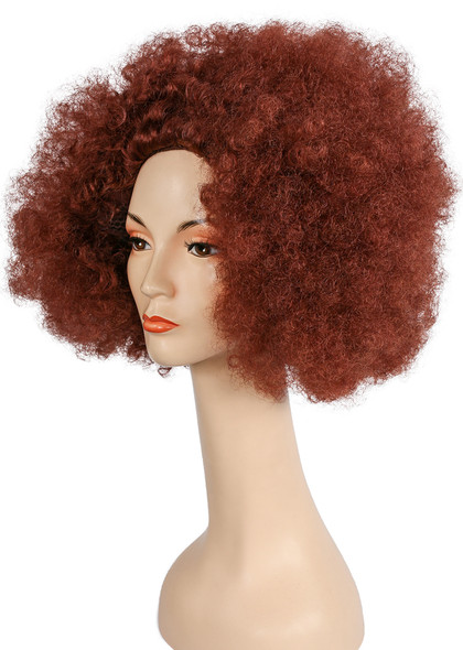 Women's Wig Afro Pulled-Out Bright Flame Red 130