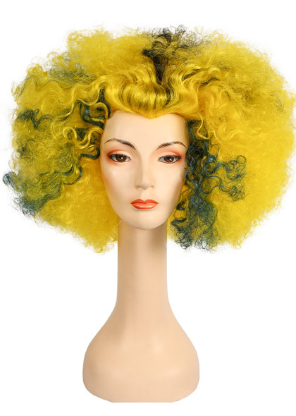 Women's Wig Afro Pulled-Out Yellow With Blue/Black