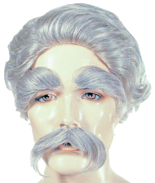 Men's Wig Mark Twain Set White 60