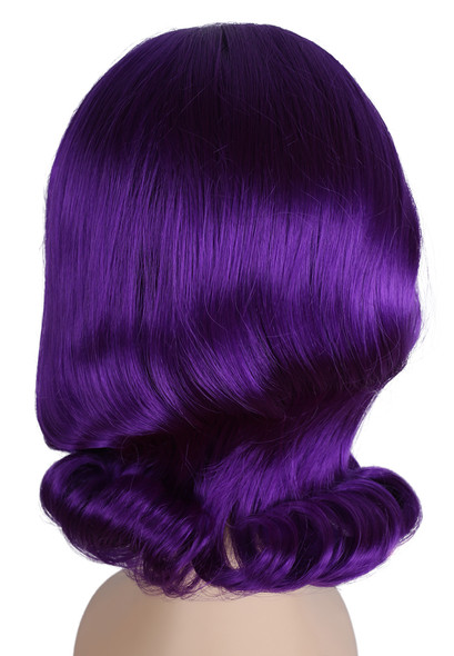 Women's Wig Prom 1960's Pageboy Dark Purple Kafm