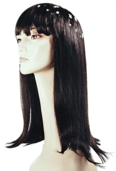 Women's Wig Cher Glittery Black With Stones