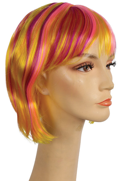 Women's Wig China Doll Bargain Yellow With Pink/Purple