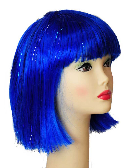 Women's Wig China Doll Bargain Blue With Tinsel