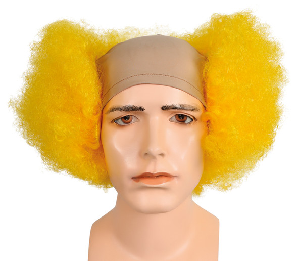 Men's Wig Bald Curly Clown Fl Front Yellow