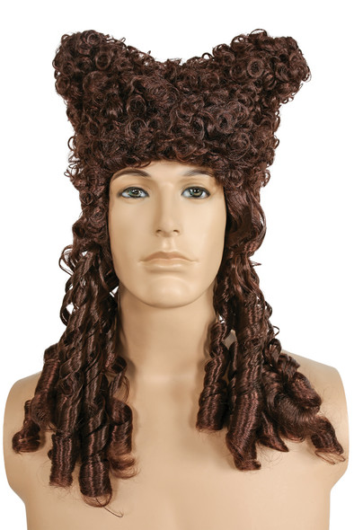 Men's Wig Colonial Party Gentleman Medium Brown