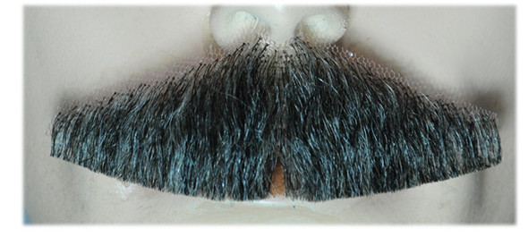 Men's Wig Triangle Mustache Human Hair Off Black 1