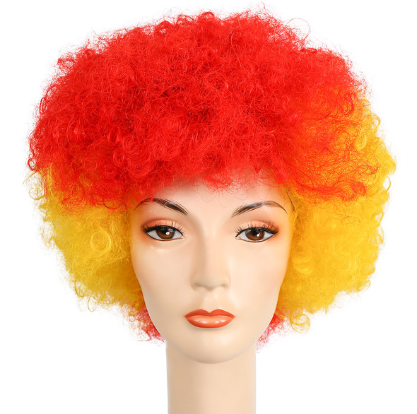 Women's Wig Afro Medium Yellow With Red/Yellow