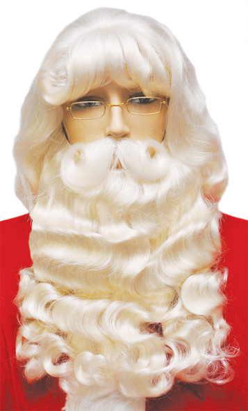 Men's Wig Santa Set 007 Supreme White With Mustache