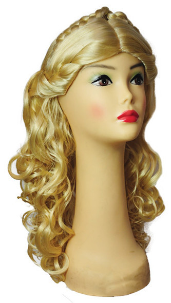 Women's Wig Cindy New With Braid & Curls Deep Golden Blonde 25