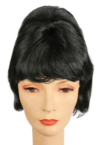 Women's Wig Spit Curl Beehive Black