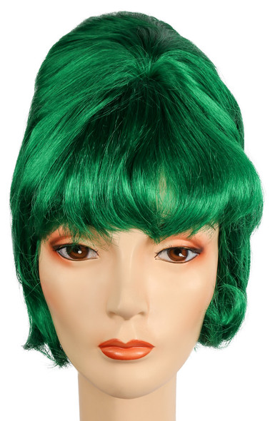Women's Wig Spit Curl Beehive Dark Green Ys5