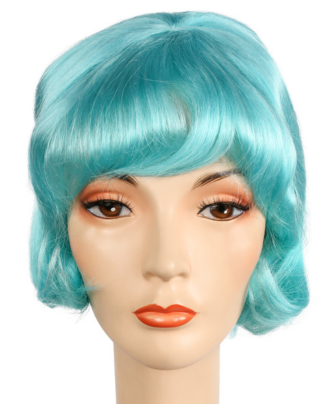 Women's Wig Spit Curl Beehive Kaf3 Sky Blue/Light Turquoise