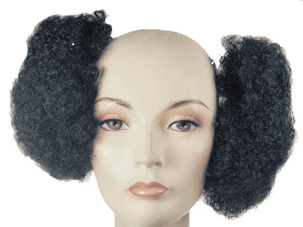 Women's Wig Afro Puff Set Black