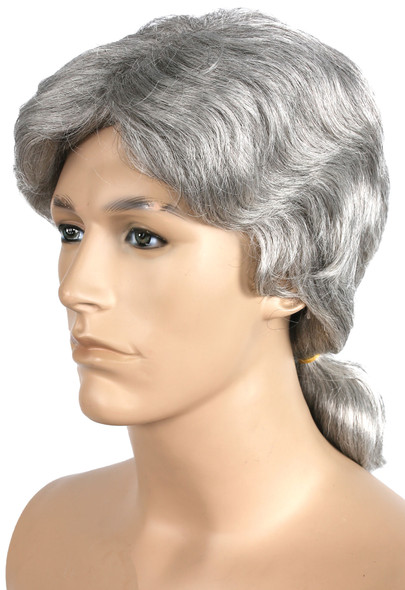 Men's Wig Ponytail Dark Brown/Gray 51