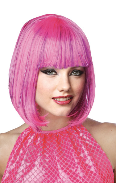 Women's Wig Pink Shimmering Bob