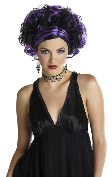 Women's Wig Wicked Widow Bk/Purple