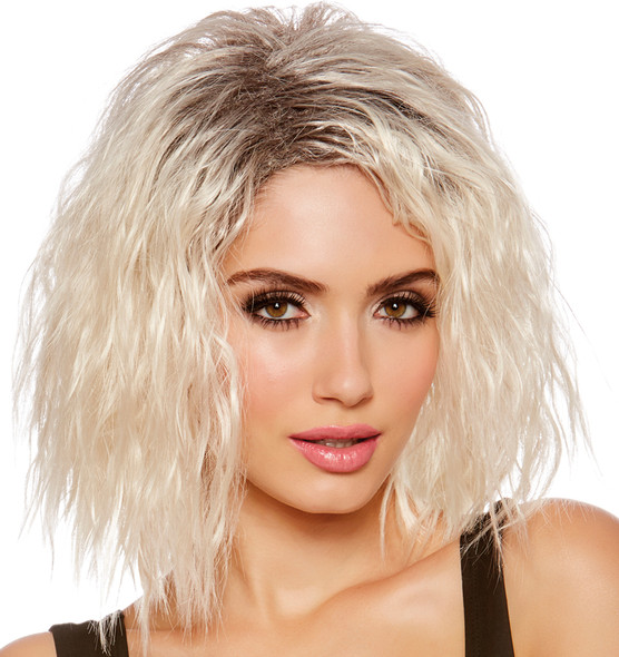 Women's Wig Loose Beach Wave Bob Dark Roots