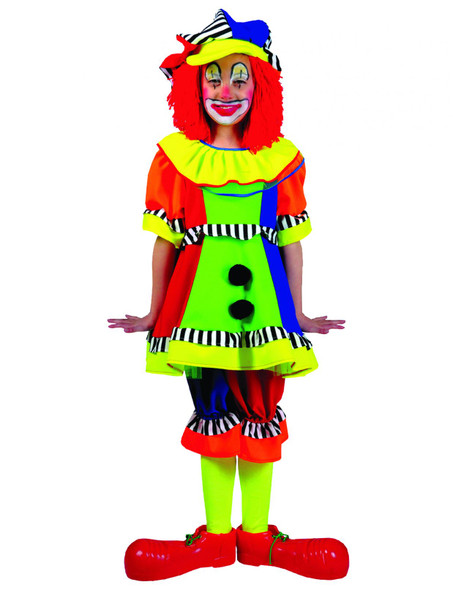 Girl's Spanky Stripes Clown Child Costume