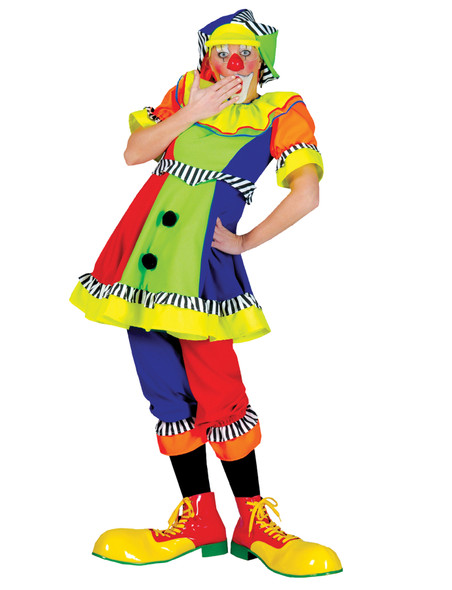 Women's Spanky Stripes Clown Adult Costume