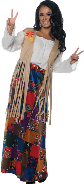 Women's Hippie Fringed Vest Adult Costume