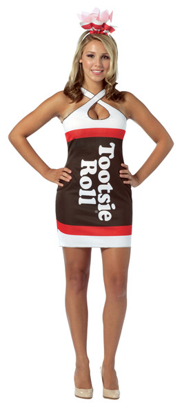 Women's Tootsie Roll Teardrop Dress Adult Costume