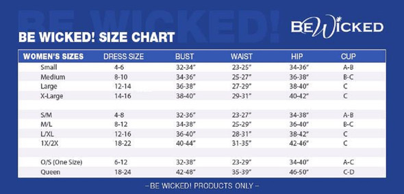BeWicked Costumes Size Chart