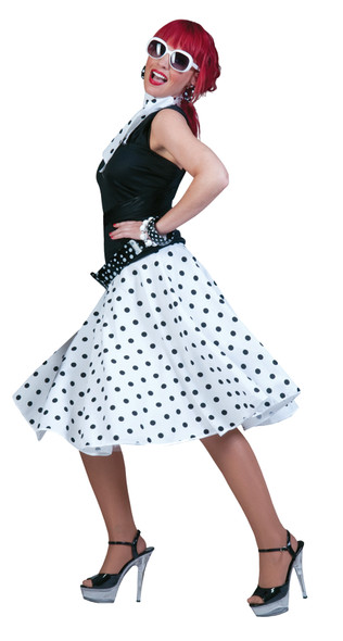 Women's Sock Hop Skirt Scarf Adult Costume