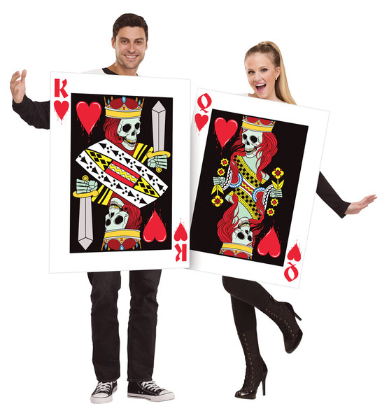 Unisex King And Queen Of Hearts Couples Adult Costume