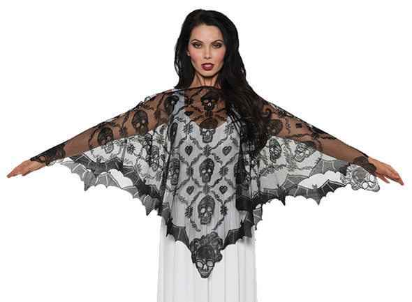 Women's Vampire Lace Poncho Adult Costume