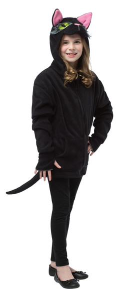 Girl's Black Cat Hoodie Teen Costume