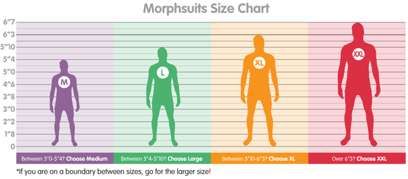 Morphsuits Costumes Size Chart