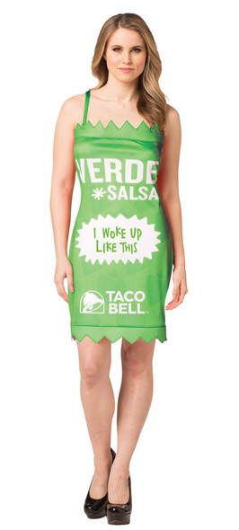 Women's Taco Bell Packet Dress-Verde Adult Costume