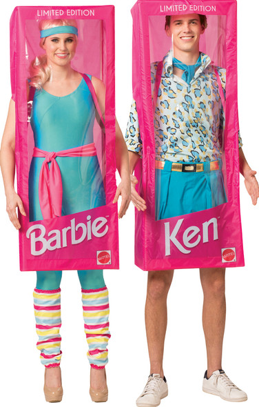 Unisex Barbie Box And Ken Box Couples Adult Costume