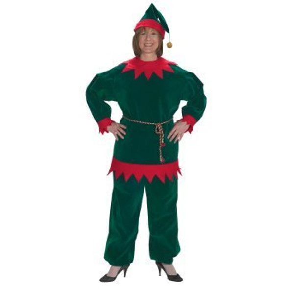 Women's Elf 2-Piece Velvet Adult Costume