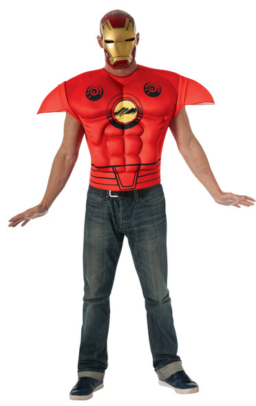 Men's Iron Man Muscle Chest Adult Costume