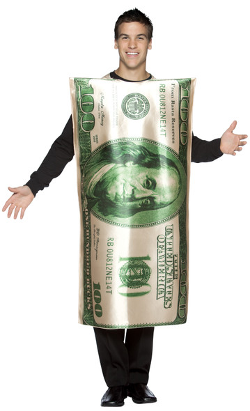 Men's $100 Dollar Bill Adult Costume