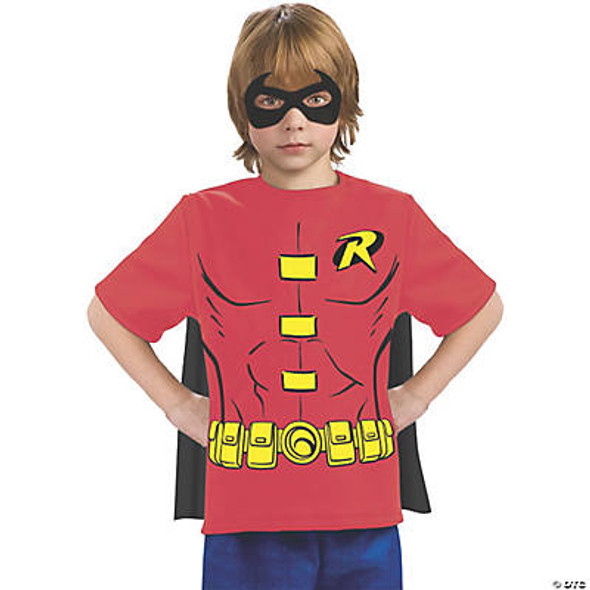 Boy's Robin T-Shirt With Cape Child Costume