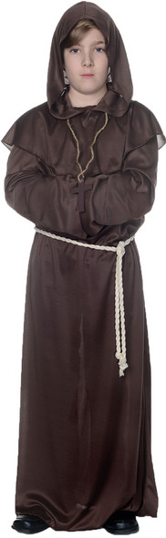 Boy's Brown Monk Robe Child Costume