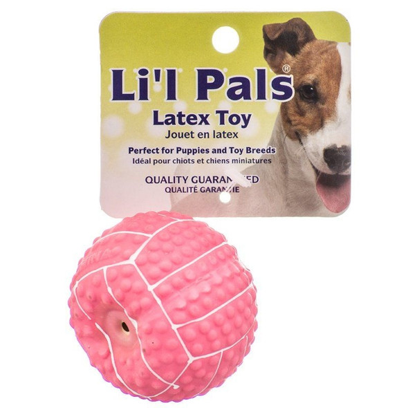 Lil Pals Latex Mini Volleyball for Dogs - Pink - 2" Diameter