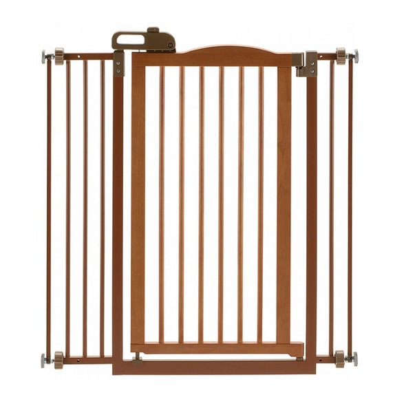 Tall One-Touch Gate II in Brown