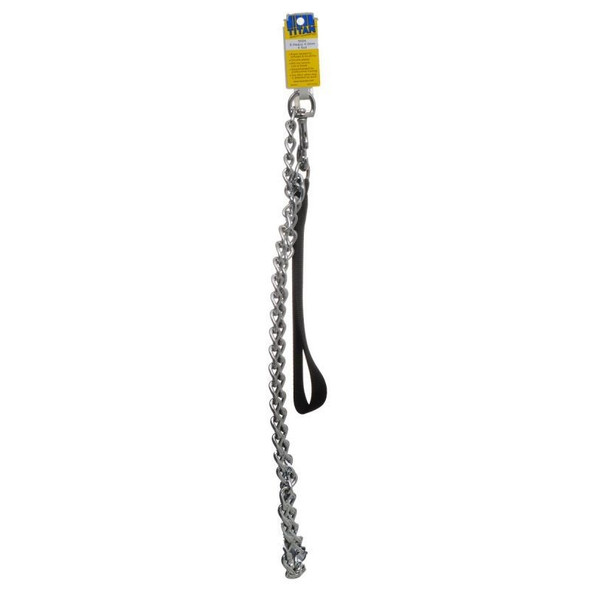 Titan Chain Lead with Nylon Handle - Black - X-Heavy Chain - 48" Long