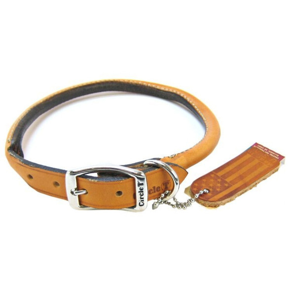 Circle T Leather Round Collar - Tan - 18" Neck