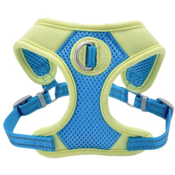 Coastal Pet Pro Reflective Mesh Dog Harness Aqua with Neon Yellow 5/8" - X-Small