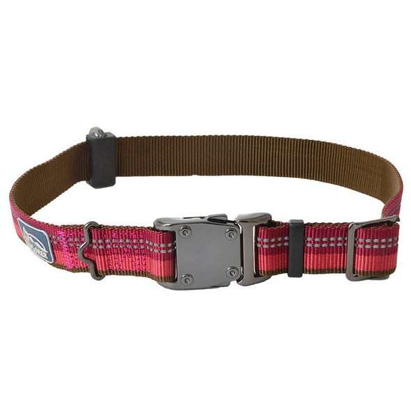 K9 Explorer Berry Red Reflective Adjustable Dog Collar - 18"-26" Long x 1" Wide
