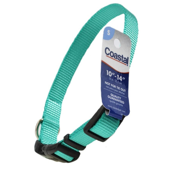 Coastal Pet Teal Nylon Tuff Dog Collar - 10-14"L x 5/8"W