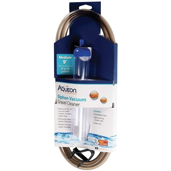 Aqueon Siphon Vacuum Gravel Cleaner - Medium - 9" Tube with 6' Tube - (Aquariums 15-35 Gallons)