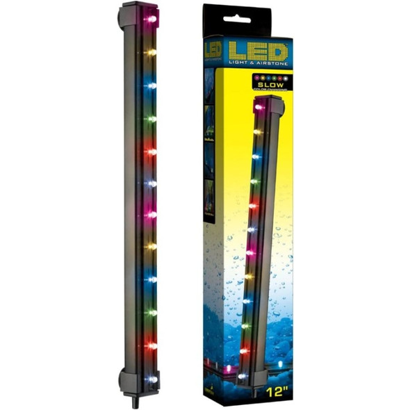 Via Aqua LED Light & Airstone Slow Color Changing - 2.7 Watts - 12" Long (12 Multicolor LED's)