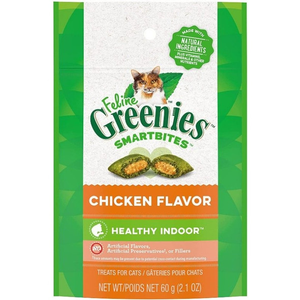 Greenies SmartBites Healthy Indoor Chicken Flavor Cat Treats - 2.1 oz