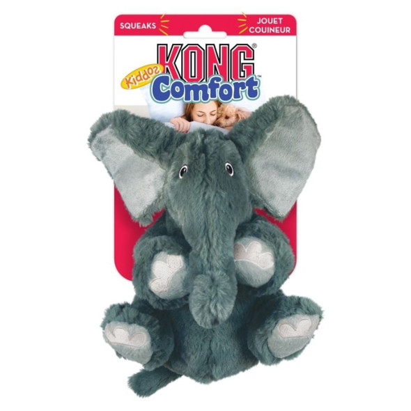 KONG Comfort Kiddos Dog Toy - Elephant - Large - (6.2"W x 8.8"H)